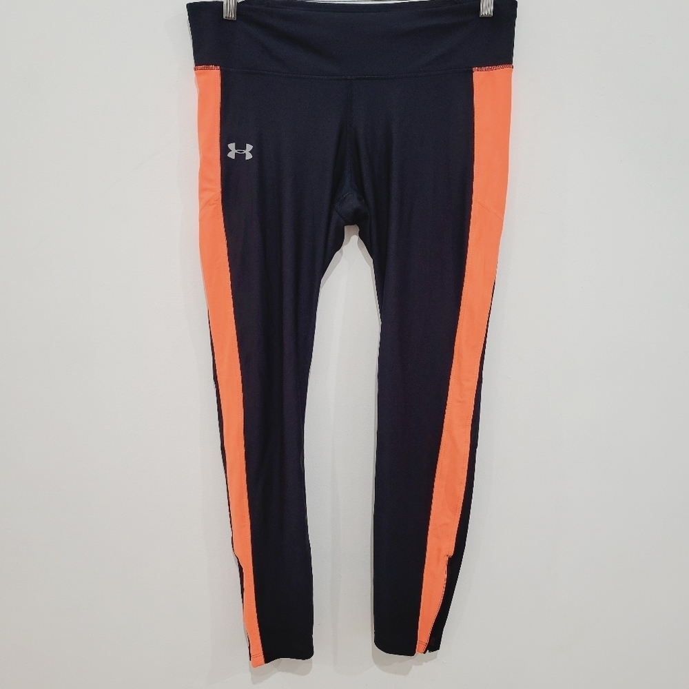 Under armour black and orange leggings size XL
